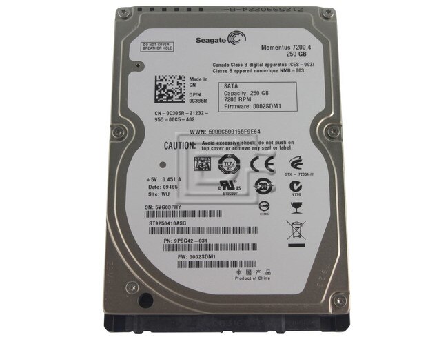 Seagate ST9250410ASG 0C385R C385R 9PSG42-032 SATA Hard Drive image 1