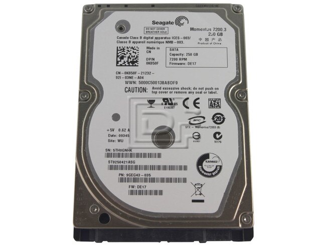 Seagate ST9250421ASG SATA Hard Drive image 1