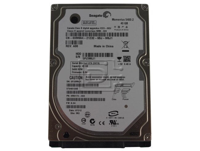 Seagate ST94813AS XM664 0XM664 9W3172-032 FH315 0FH315 SATA 2.5" Hard Drive Samsung HHM160HI Image 1 image