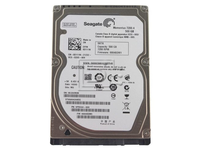 Seagate ST9500420ASG 0D111N D111N SATA Hard Drive image 1