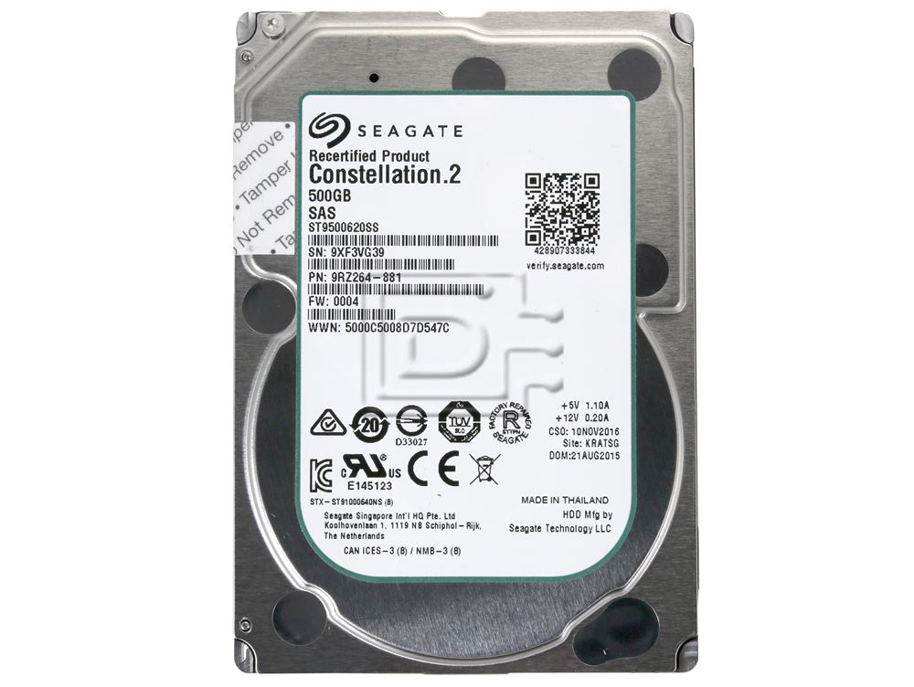 Seagate Constellation.2 ST9500620SS 500GB SFF Serial SCSI / SAS Hard ...