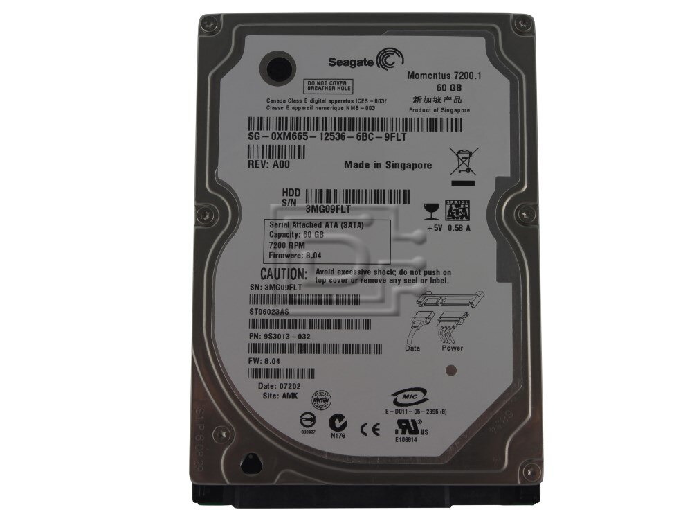 Seagate ST96023AS XM665 0XM665 9S3013-032 Laptop SATA 2.5" Hard Drive Image 1 image