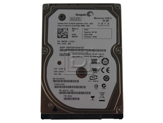 Seagate ST980310AS N230F 0N230F SATA Hard Drive image 1