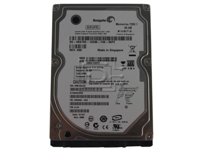 Seagate ST980825AS KX792 0KX792 SATA Hard Drive Image 1 image