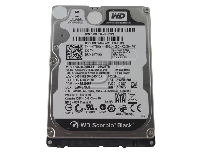 Western Digital WD1600BEKT 4TNHY 04TNHY 2.5" SATA Hard Drive image 1