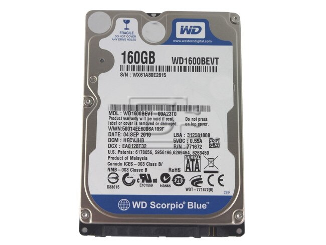 Western Digital WD1600BEVT 2.5" SATA Hard Drive image 1