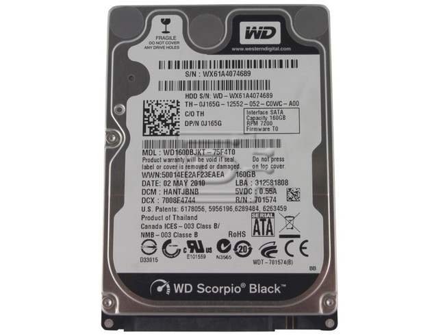 Western Digital WD1600BJKT J165G 0J165G SATA Hard Drive 2.5" 320GB 7.2K 72000 RPM image 1
