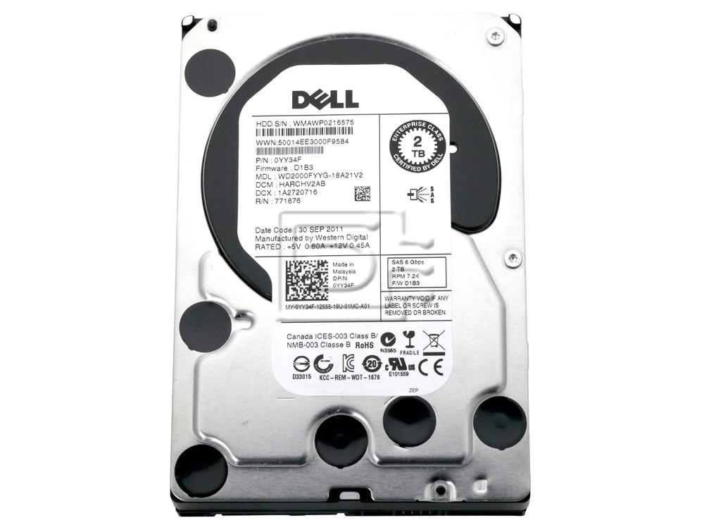 Western Digital WD2000FYYG YY34F 0YY34F SAS RE Hard Drive 2TB Image 2 image