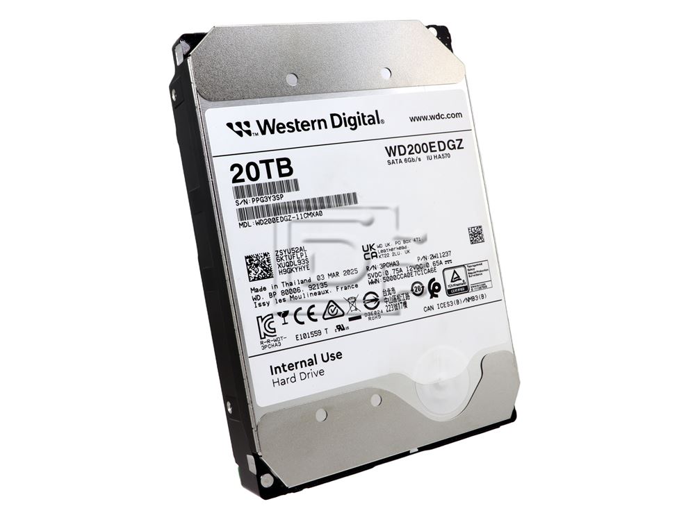 Western Digital 20TB SATA Hard Drive 7.2K 3.5in 128MB Cache NAS 6Gb/s HA570 WD200EDGZ Enterprise HDD