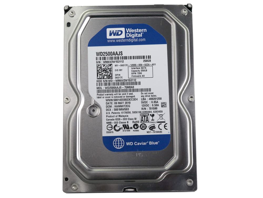 DCM WD WD2500AAJS-32YZCA0 Dcm Hhnyhtjah 250gb SATA 3.5 " 2061 701640 V02 01PD6 