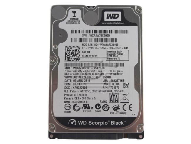 Western Digital WD2500BEKT Y19R3 0Y19R3 2.5" SATA Hard Drive image 1