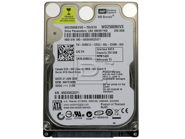 Western Digital WD2500BEVS 0XR812 XR812 2.5" SATA Hard Drive image 2
