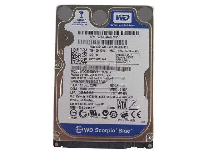 Western Digital WD2500BEVT M194J 0M194J 2.5" SATA Hard Drive Image 1 image