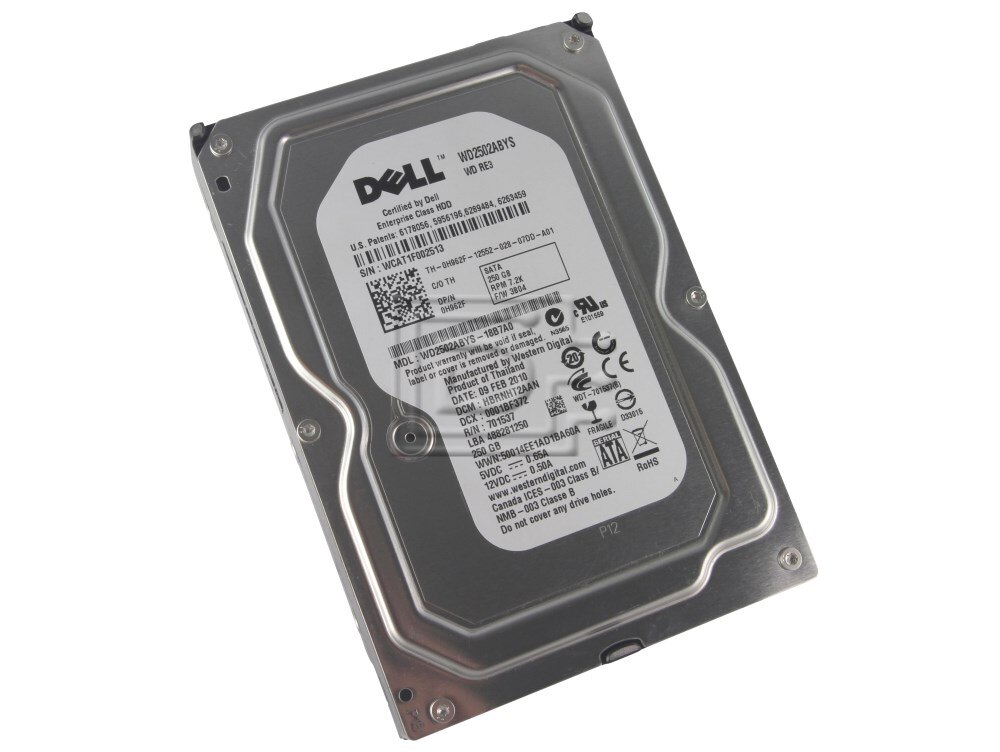 Dell 250GB 7.2K RPM SATA 3.5-inch Hard Drive – H962F, WD2502ABYS-18B7A0 – Tested, 1 Year Warranty