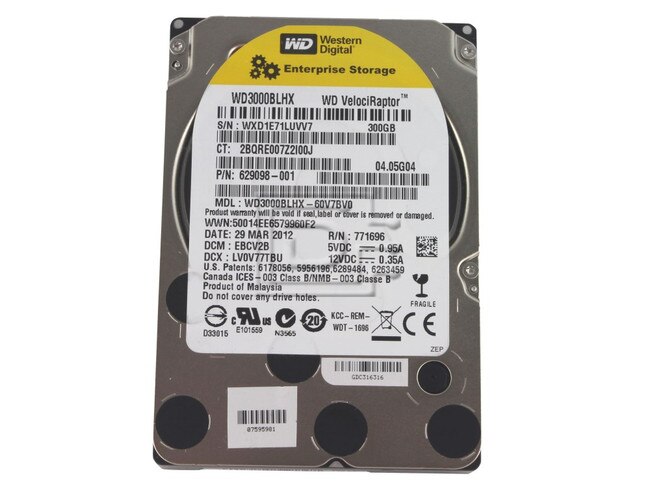 Western Digital WD3000BLHX 637310-001 VelociRaptor SATA Hard Drive image 1