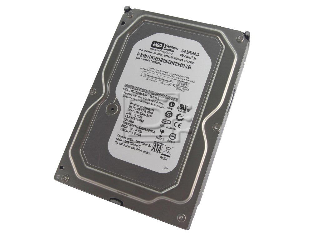 Western Digital WD3200AVJS Hard Drive Interno 320GB 3.5'' SATA 3.0Gb/s Cache 8MB - Ricondizionato E Testato Per PC, MAC E DVR