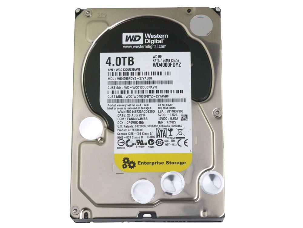 PCパーツ Western Digital 4TB 3.5 Inch SATA III 7200 RPM 64 MB Cache Enterprise Hard Drive (WD4000FYYZ) Amazon.com: Western Digital RE 4TB 7200RPM 64MB Cache SATA