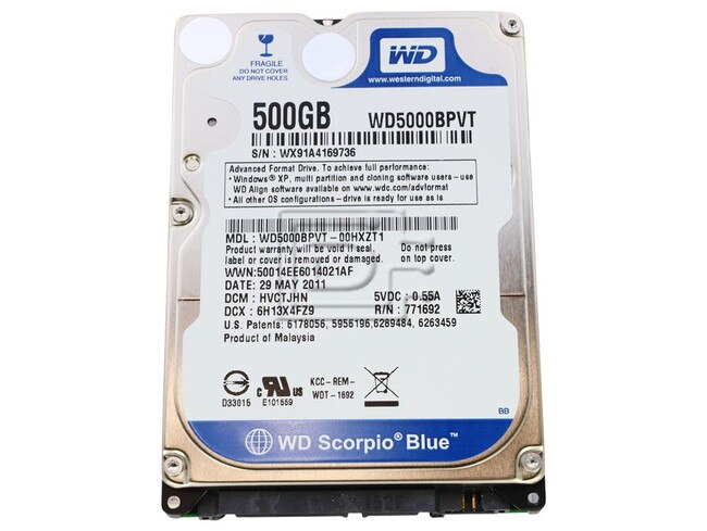 Western Digital WD5000BPVT 2.5" SATA Hard Drive Image 1 image