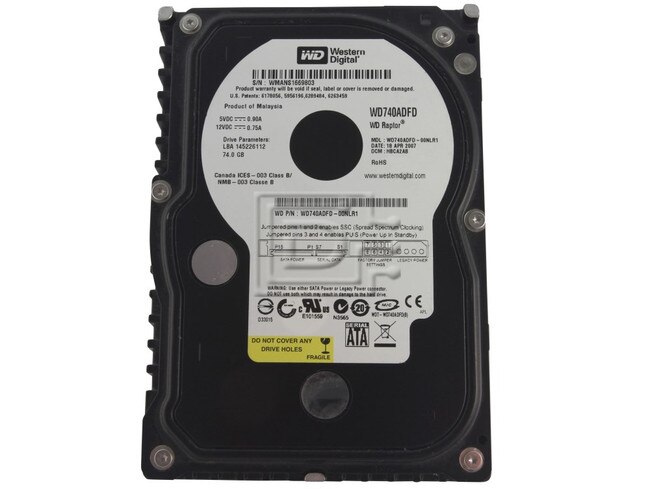 Western Digital WD740ADFD Raptor SATA Hard Drive image 1