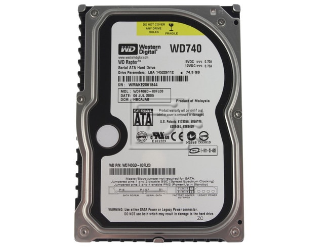Western Digital WD740GD Raptor SATA Hard Drive Image 1 image
