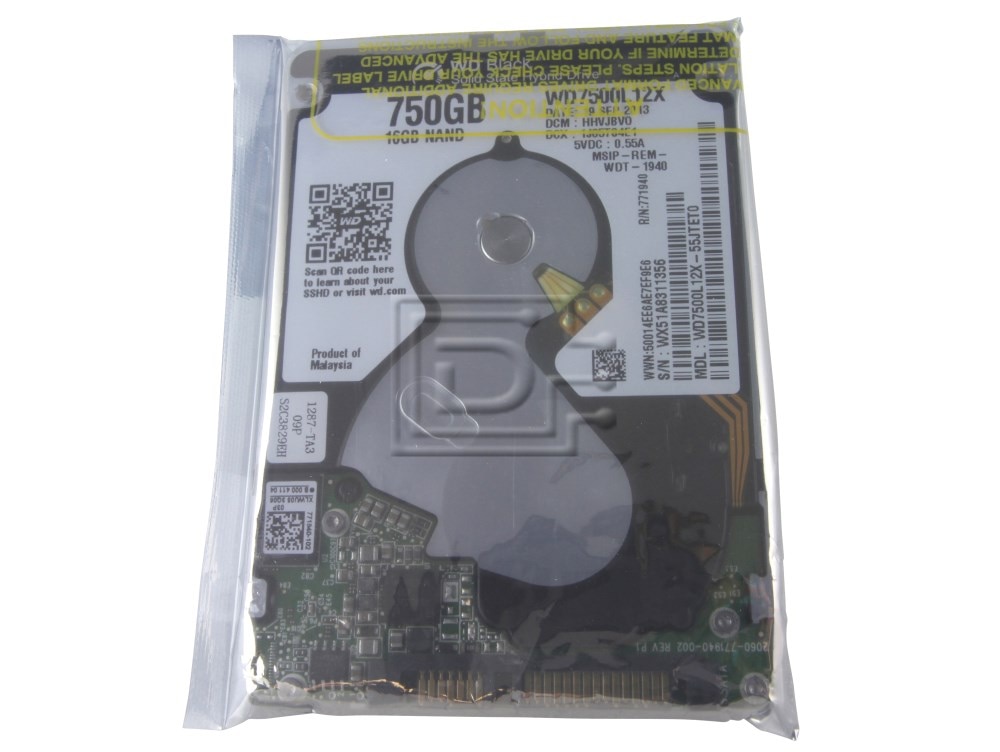 Western Digital WD7500L12X WD7500L12X-55JTET0 Slim SATA Hybrid SSD Image 3 image