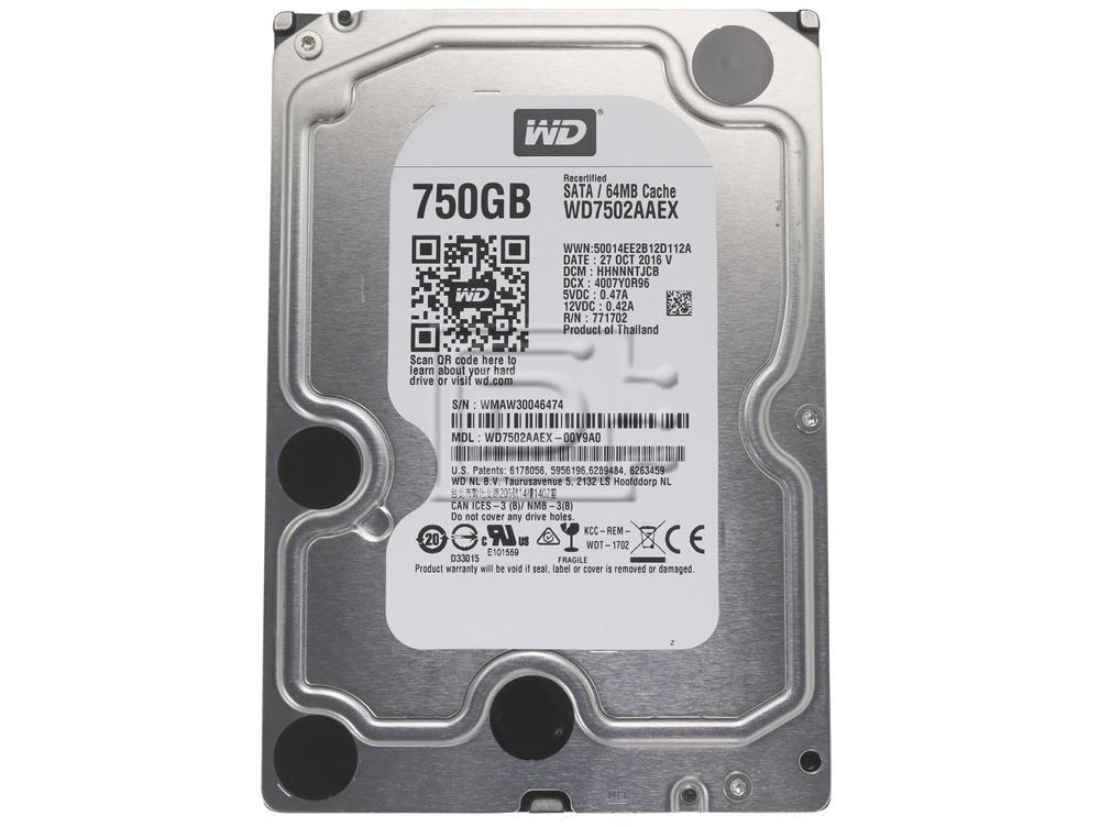 Hard Disk Wd 750gb Black Western Digital Caviar Black WD7502AAEX