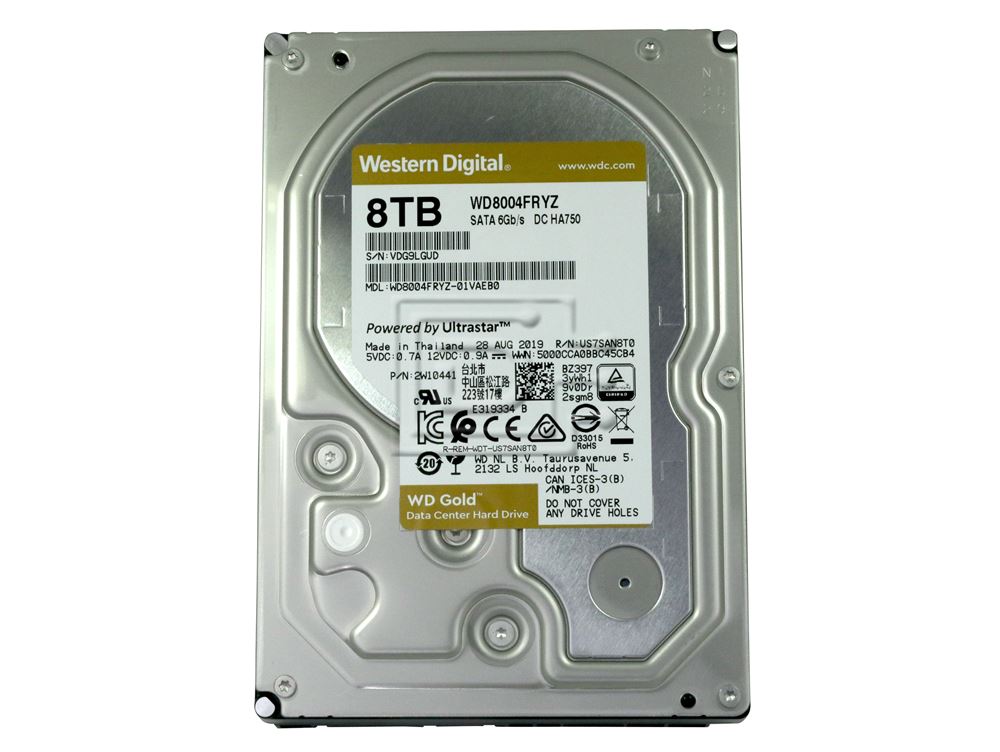 Western Digital WD8004FRYZ 8TB WD Gold Enterprise SATA Hard Drive
