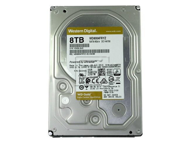 Western Digital WD8004FRYZ 8TB 3.5" 7.2K RPM WD Gold Enterprise 512e ...