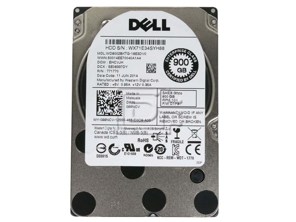 Western Digital WD9002BKTG 099NCV 99NCV SFF Small Form Factor SAS 2.5-inch Hard Drive Image 2 image
