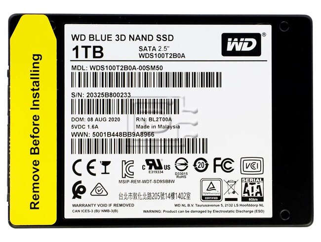 Western Digital 1TB WD Blue 3D NAND Internal PC SSD - SATA III 6 Gb/s,  2.5/7mm, Up to 560 MB/s - WDS100T2B0A