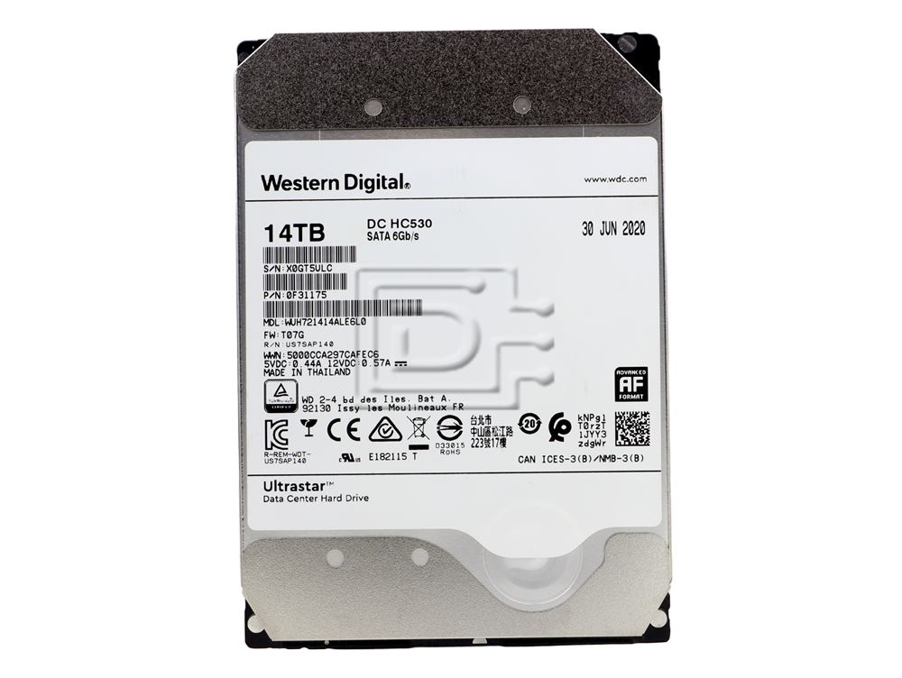 Western Digital UltraStar DC HC530 WUH721414ALE6L0 / 0F31175 14TB
