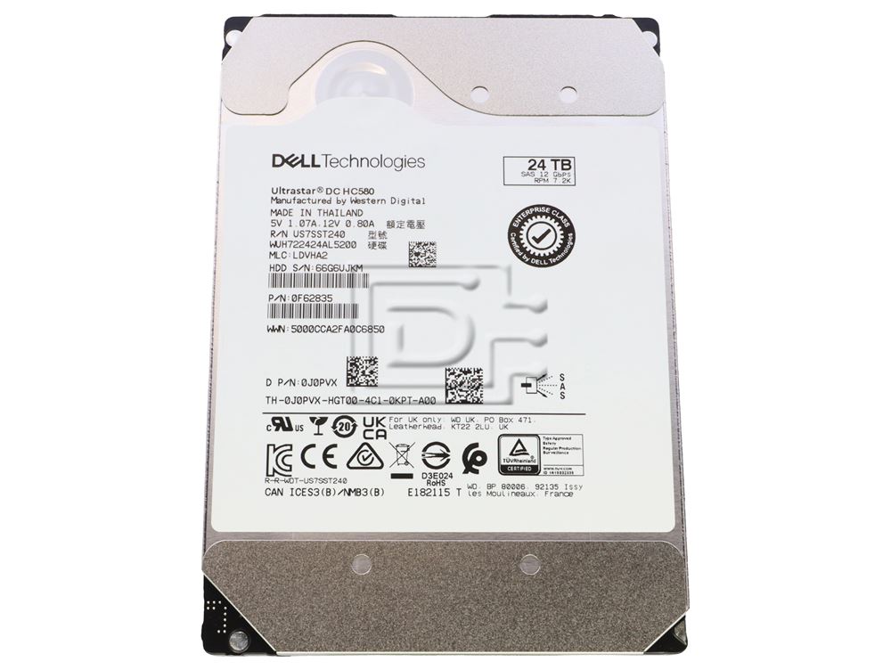 Western Digital WUH722424AL5200 J0PVX 0J0PVX 0F62835 Dell 24TB SAS Hard Drive ME5 Image 1 image