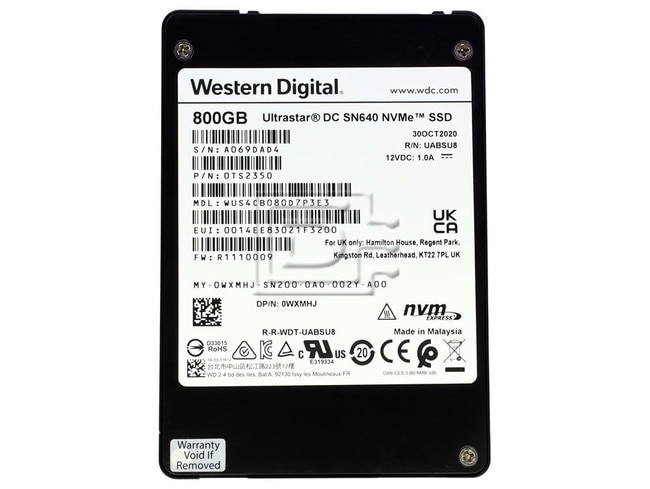 Western Digital WUS4CB080D7P3E3 0TS1952 0TS2350 WXMHJ 0WXMHJ PCIe NVMe Solid State Drive Image 2 image
