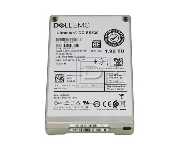 HGST WUSTR1519ASS200 0B40552 5ND33 05ND33 SAS Solid State Drive Image 1 image