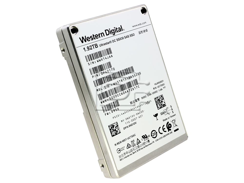 HGST WUSTR1519ASS205 ND1DV 0ND1DV 1.92TB SAS SED TCG FIPS SSD Image 1 image
