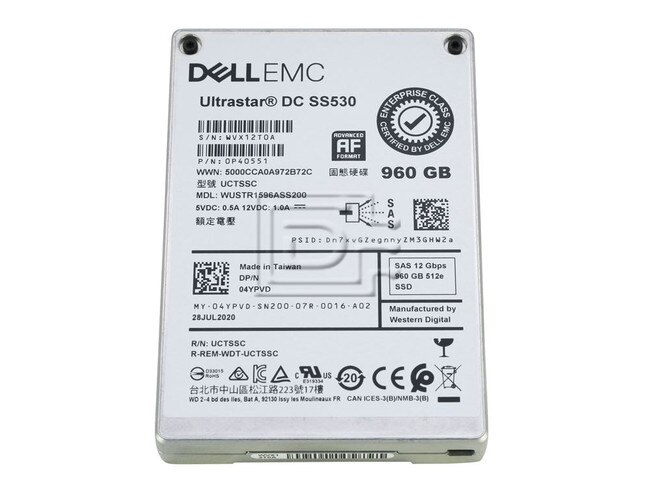 HGST WUSTR1596ASS200 4YPVD 04YPVD 0P40551 SAS Solid State Drive Image 1 image
