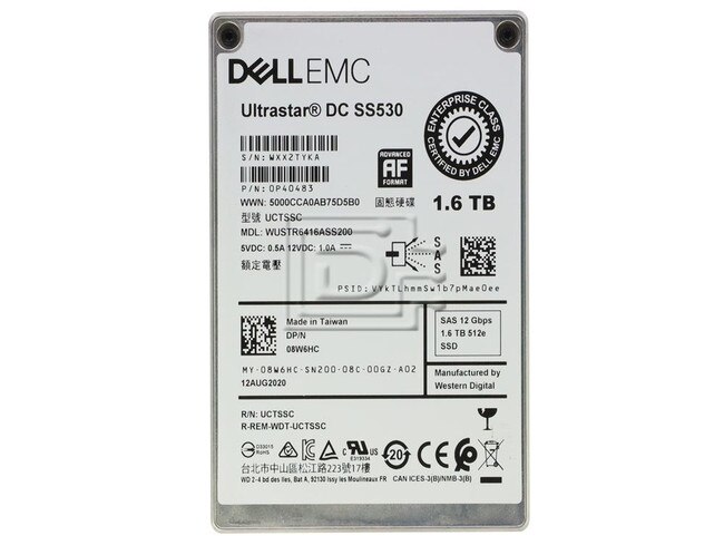 INTEL WUSTR6416ASS200 8W6HC 08W6HC 0P40483 SAS Solid State Drive Image 1 image