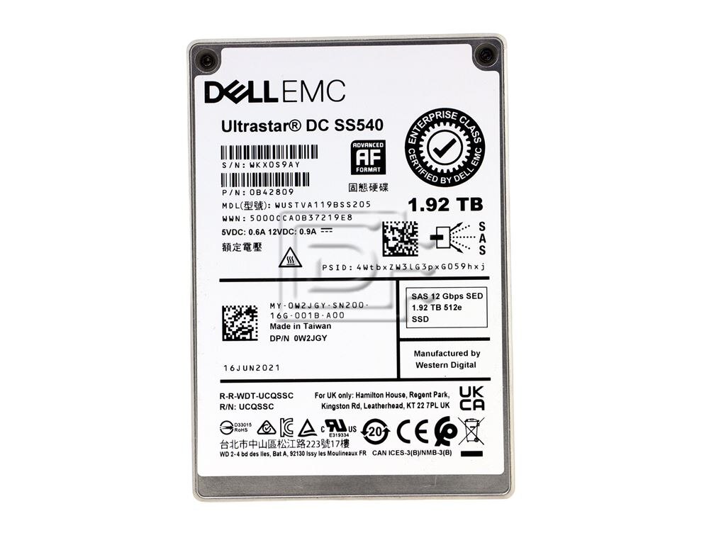 Dell WUSTVA119BSS205 W2JGY 0W2JGY 0B42809 Dell 1.92TB SED SAS eSSD EMC PowerVault MD14 MD1400 MD1420 Image 2 image