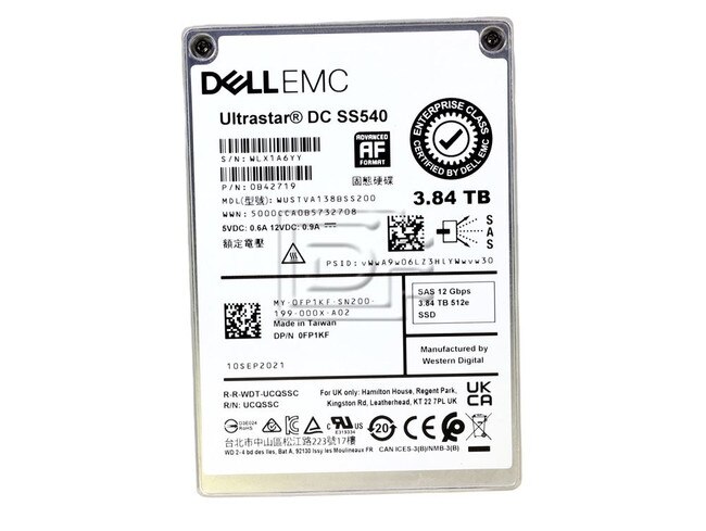 Western Digital WUSTVA138BSS200 FP1KF 0FP1KF 0B42719 Dell 3.84TB SAS SSD Image 2 image