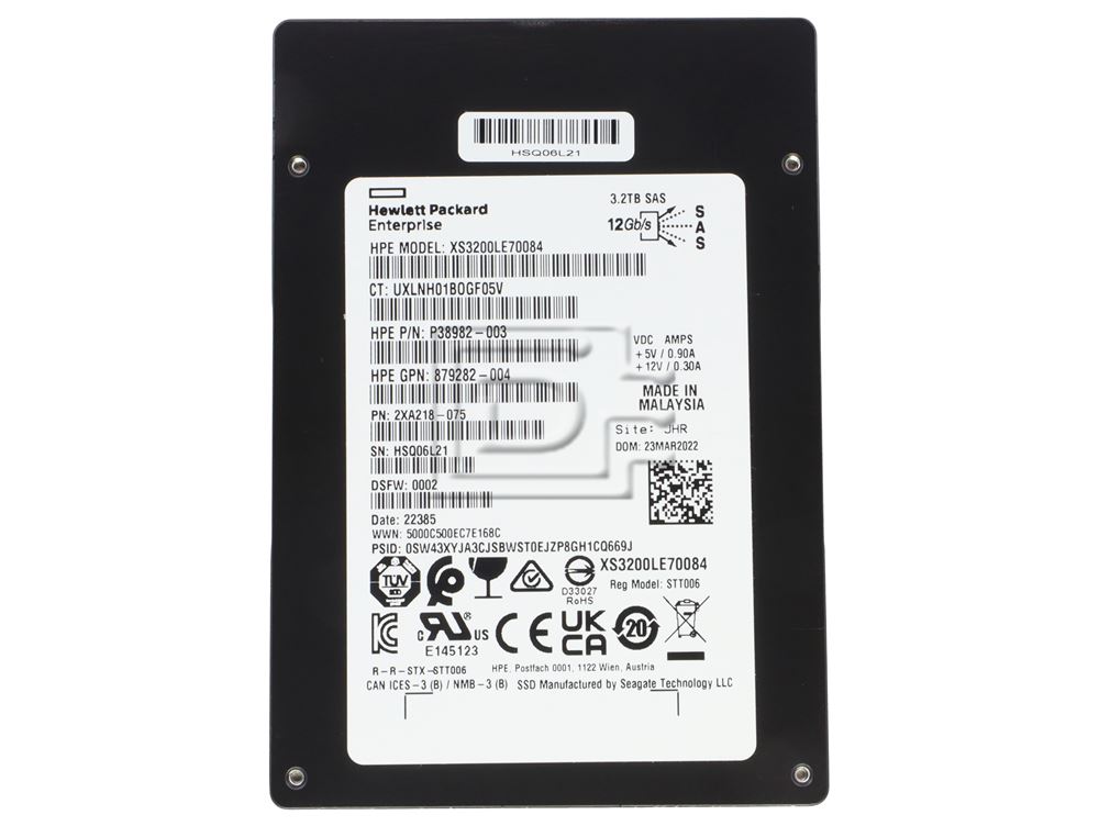 Seagate Nytro 3032 XS3200LE70084 HPE P38982-003 3.2TB 2.5" SFF 12Gbps 3D eTLC Mixed Use SAS SSD / Solid State Drive