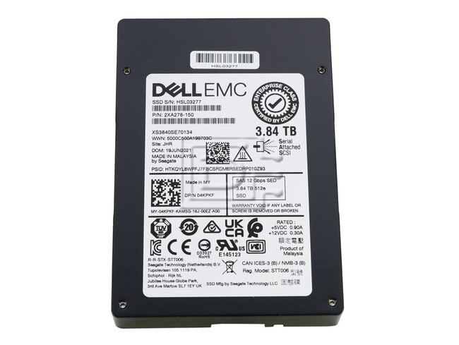 Seagate XS3840SE70134 4KPKF 04KPKF SAS Solid State Drive Image 1 image