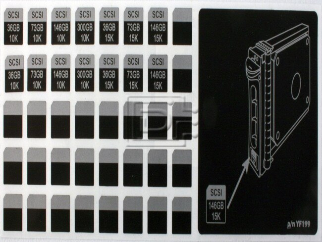 Dell YF199 Dell hard drive tray stickers image 