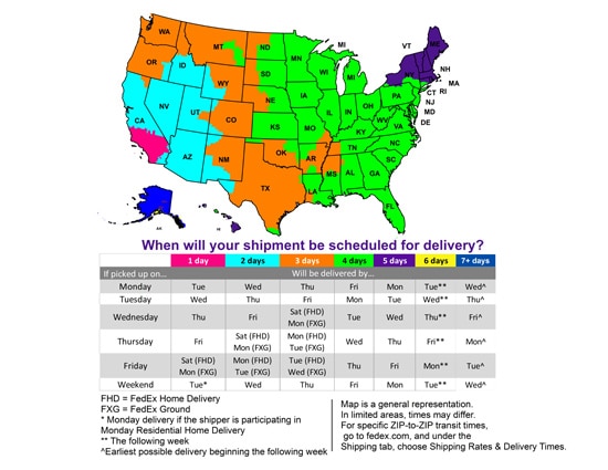 FedEx Ground Service Map FedEx Ground Service Map